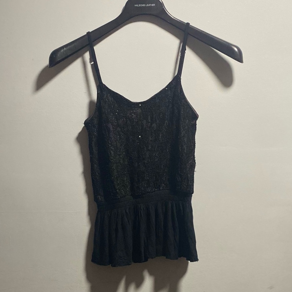 Express Black Sequin Top